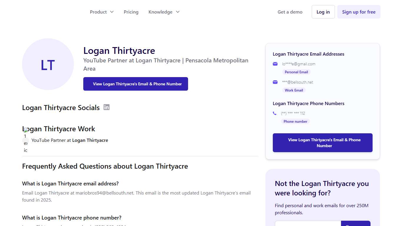 Logan Thirtyacre Email & Phone Number | Logan Thirtyacre - ContactOut
