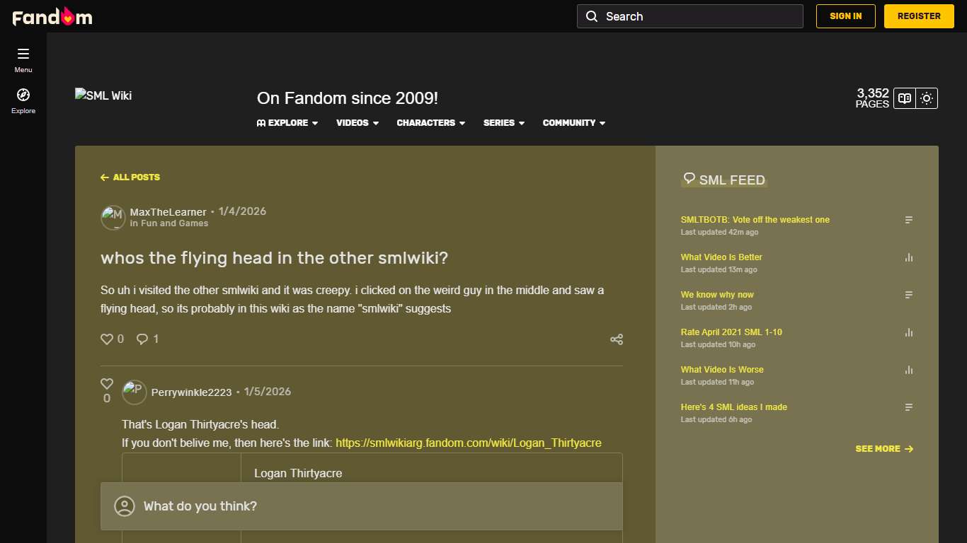 whos the flying head in the other smlwiki? | Fandom