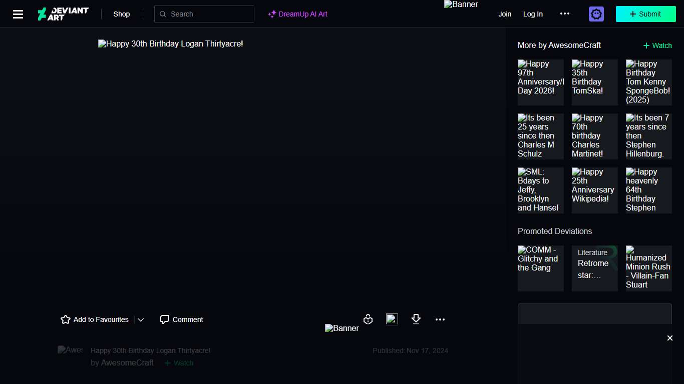 Happy 30th Birthday Logan Thirtyacre! by AwesomeCraft on DeviantArt